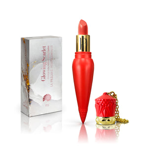 Glowing Scarlet Prestige Ruby Reddish Shiny Lipstick